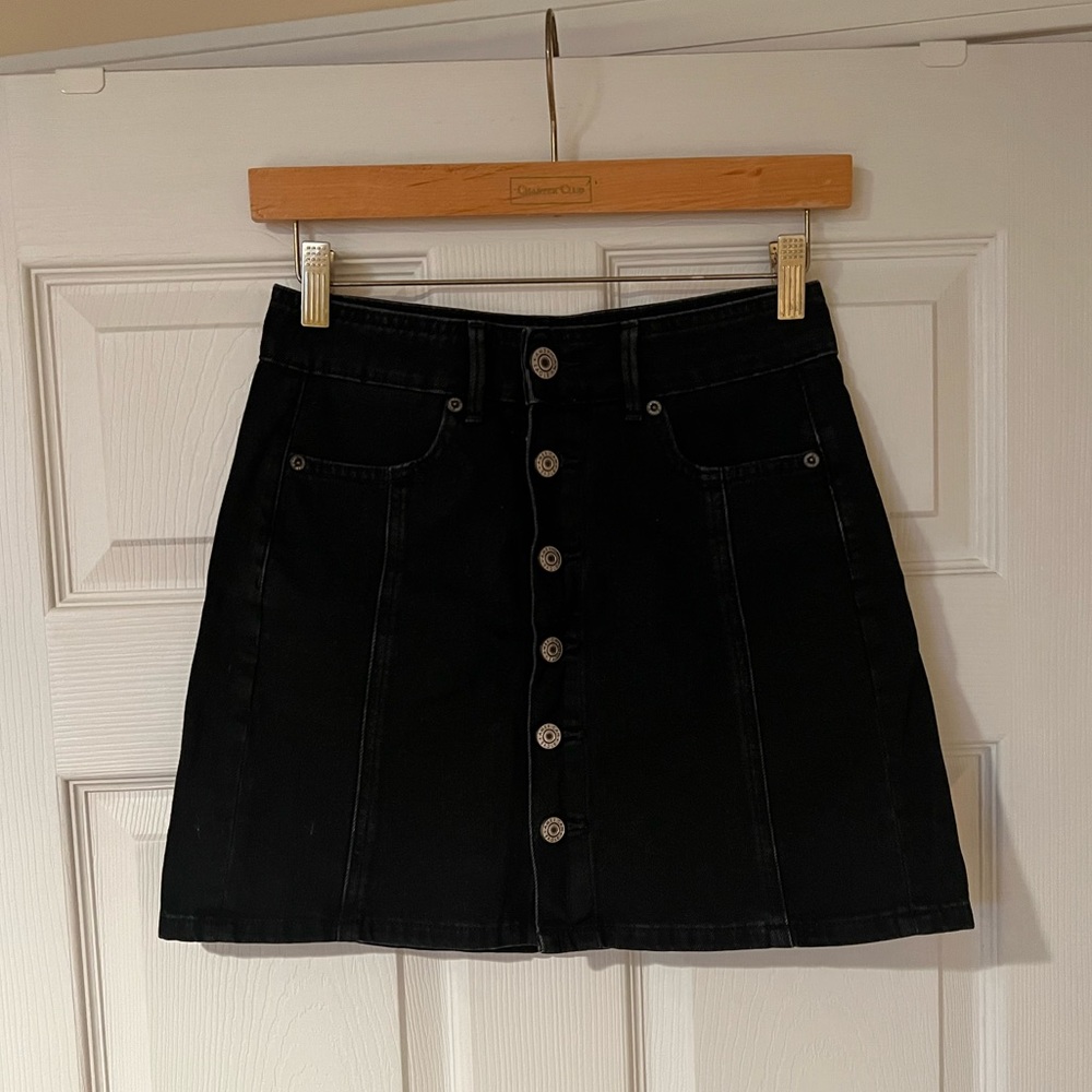 Black Denim Skirt